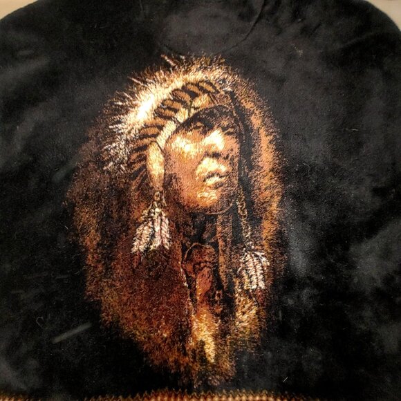 Bear Ridge Outfitters XL Fleece Jacket Vintage Native American Chief Wolf Patch - Picture 4 of 10